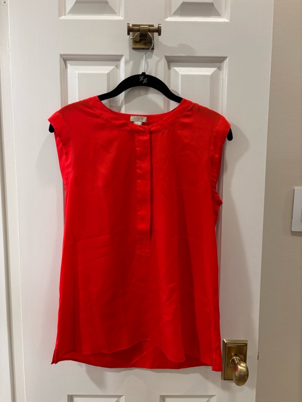 J. Crew Vibrant Red Sleeveless Shell Top